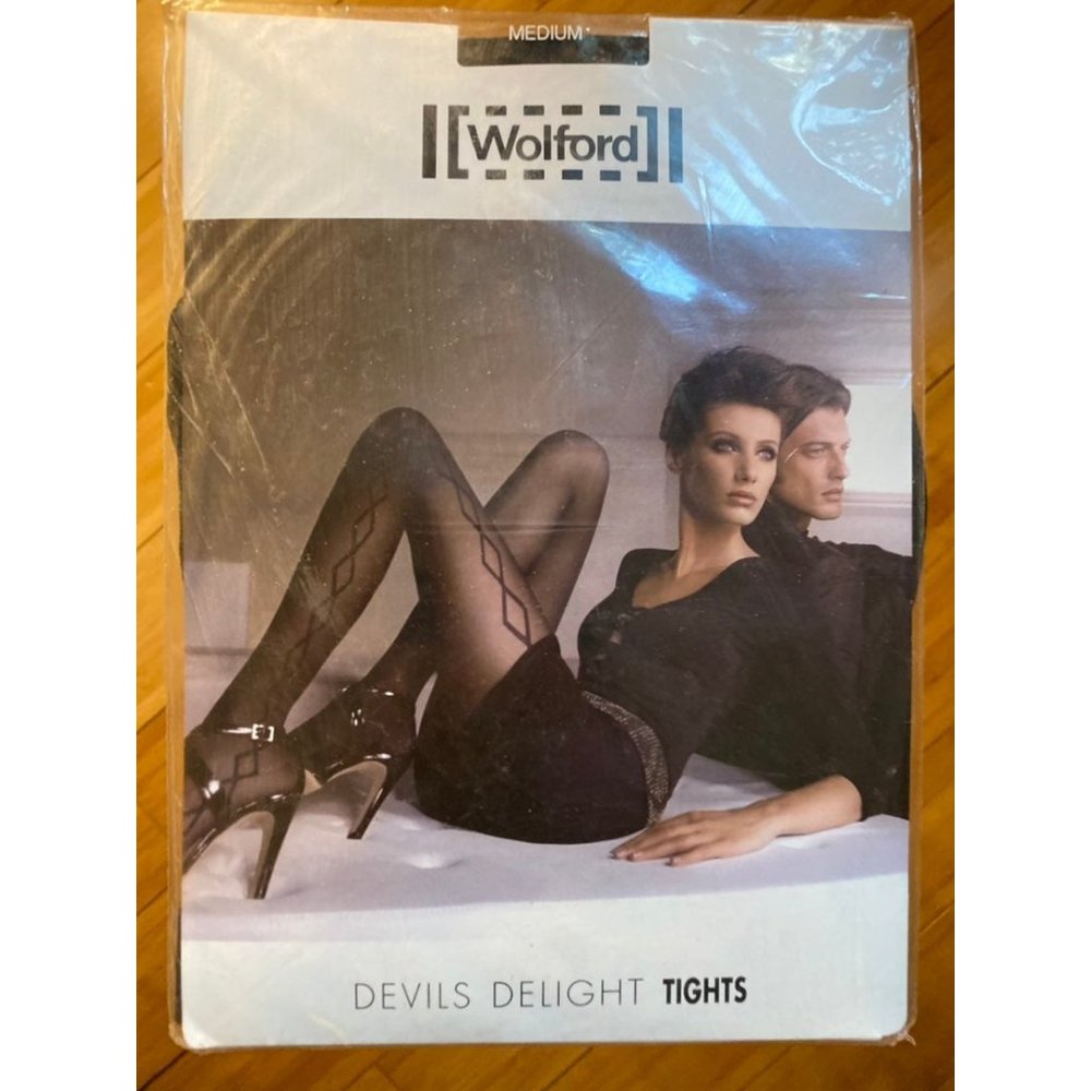 Wolford Devils Delight Black Tights Women's size Medium